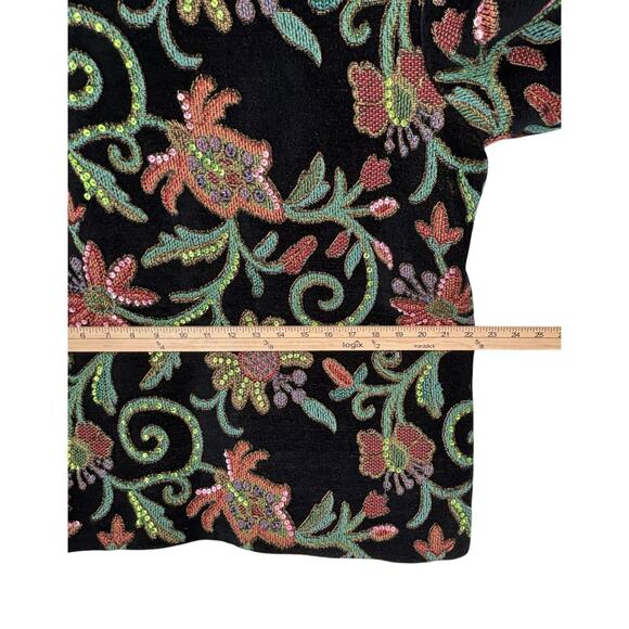 Vintage Tapestry Jacket Embroidered Sequin Large Regencycore Victorian Button - Picture 9 of 14